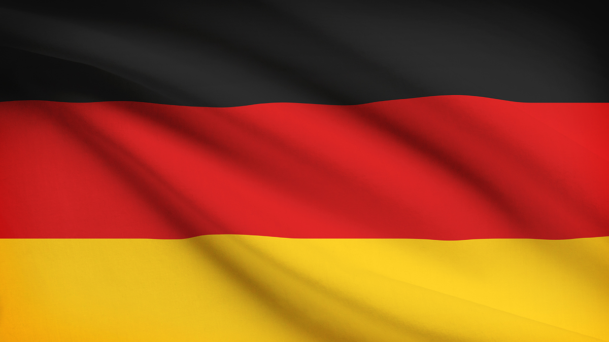 Series of ruffled flags. Federal Republic of Germany.